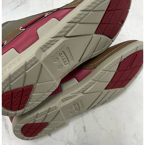 CROCS Beach Line Boat Chukka in Hazelnut / Brick Red Size 10 - Picture 6 of 7